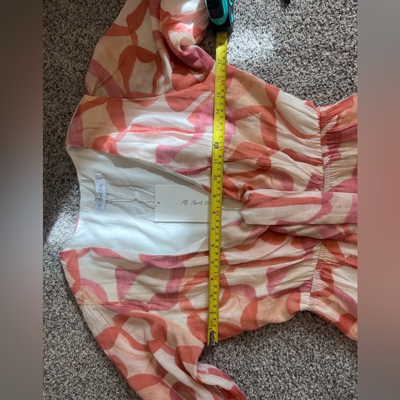 NWT!! All About May Women’s Peach/Pink V Neck Lined Mini Dress  In Size US 4 - Picture 9 of 11